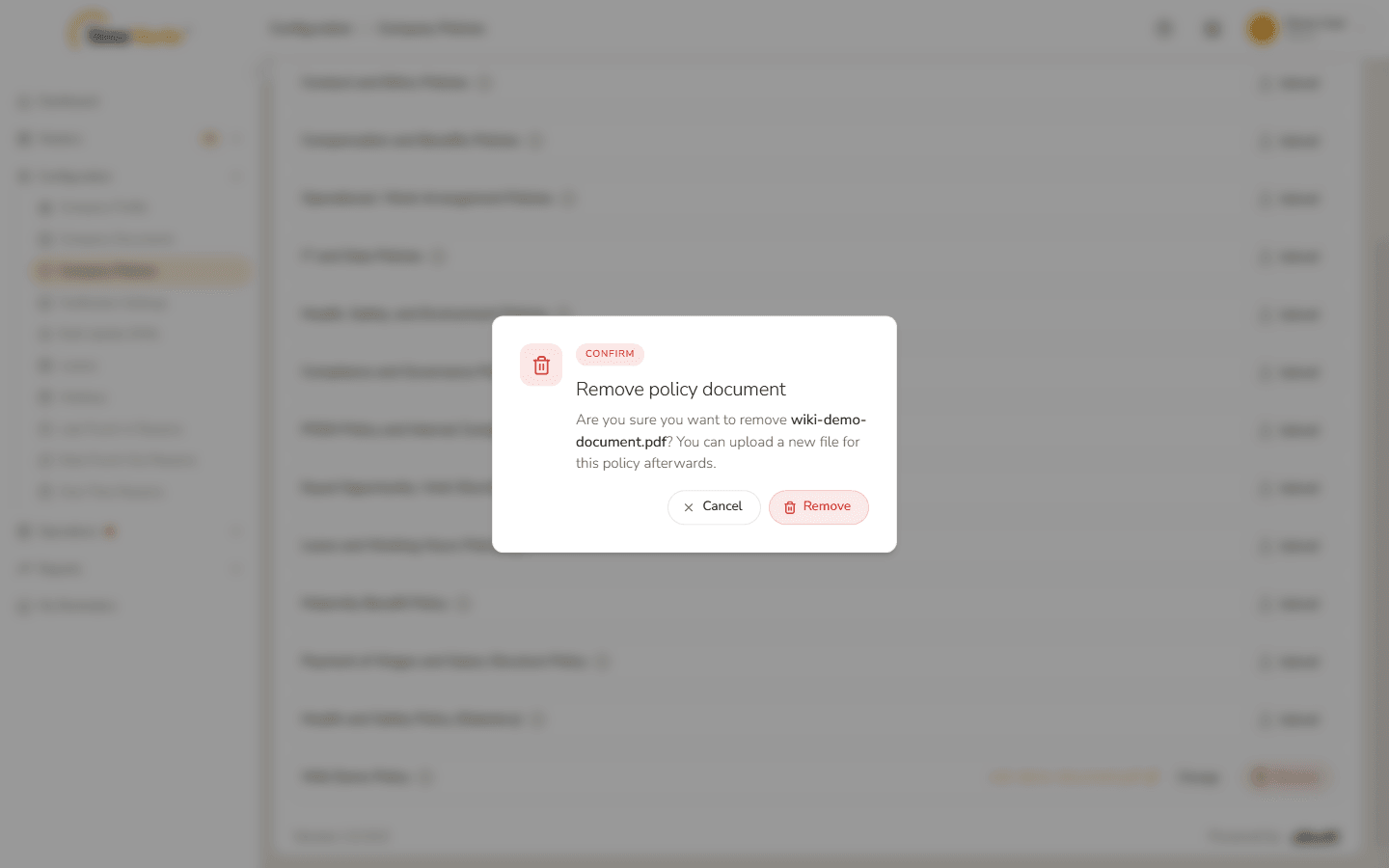 Remove confirmation