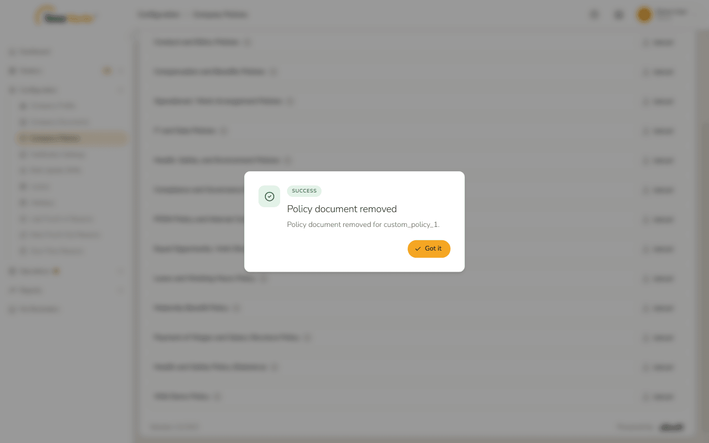 Policy document removed
