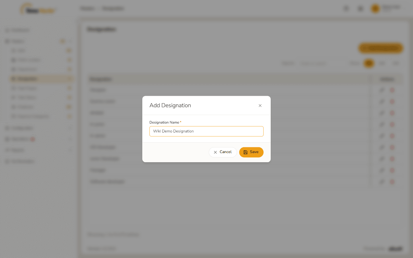 Form filled in