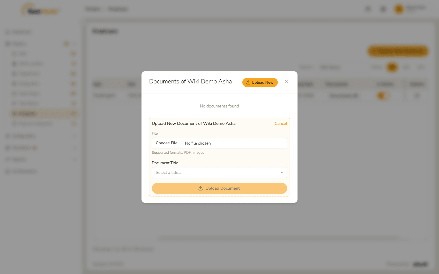 Upload form