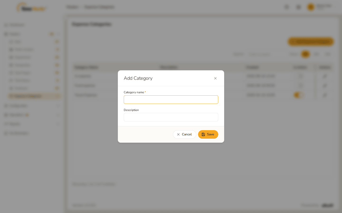 Add Category form