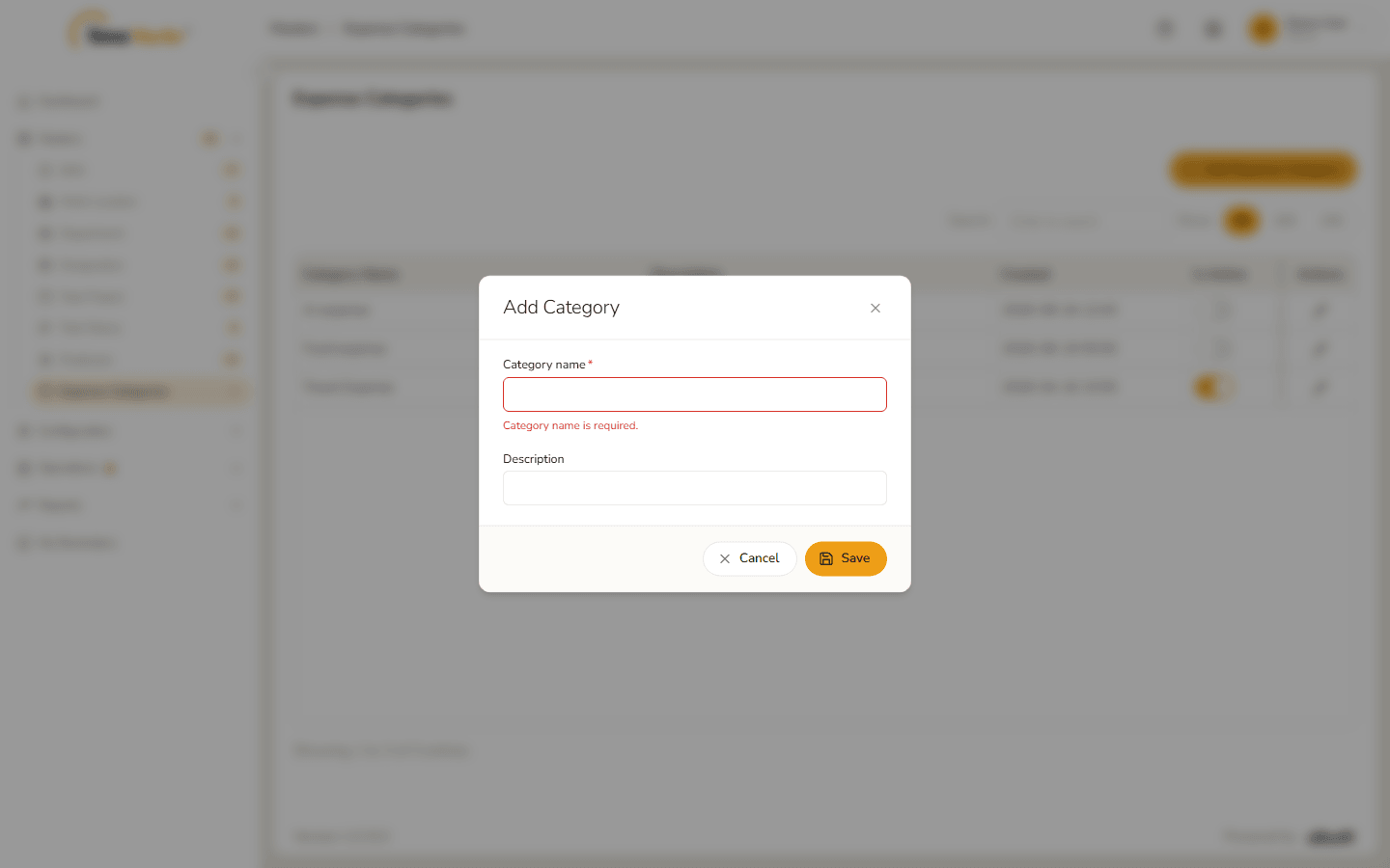Category name is required