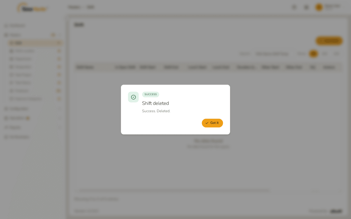 Shift deleted