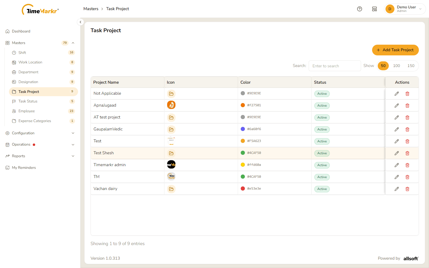 Task Project list