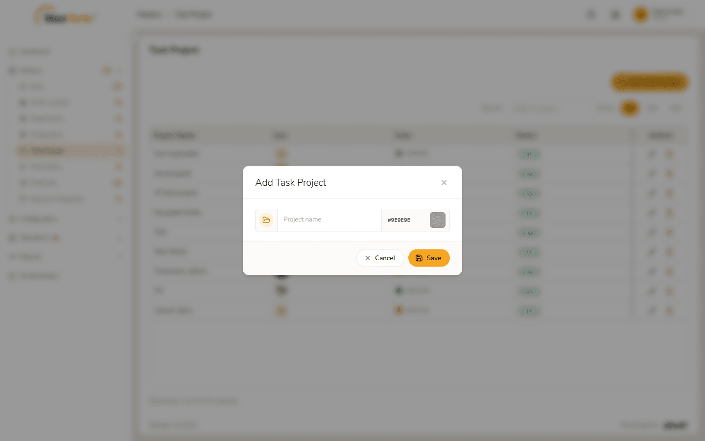 Add Task Project form
