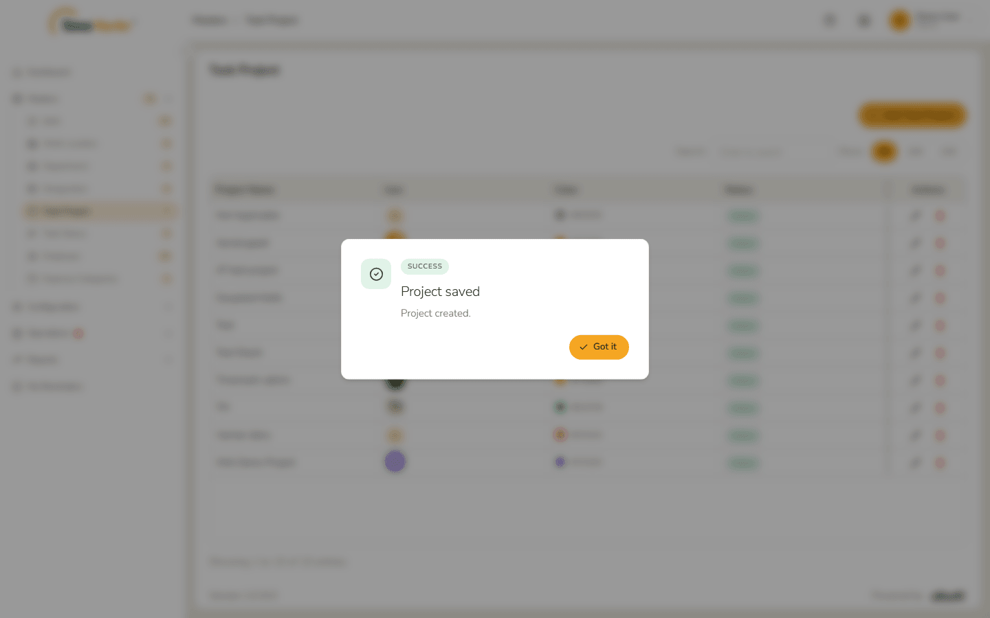 Project saved