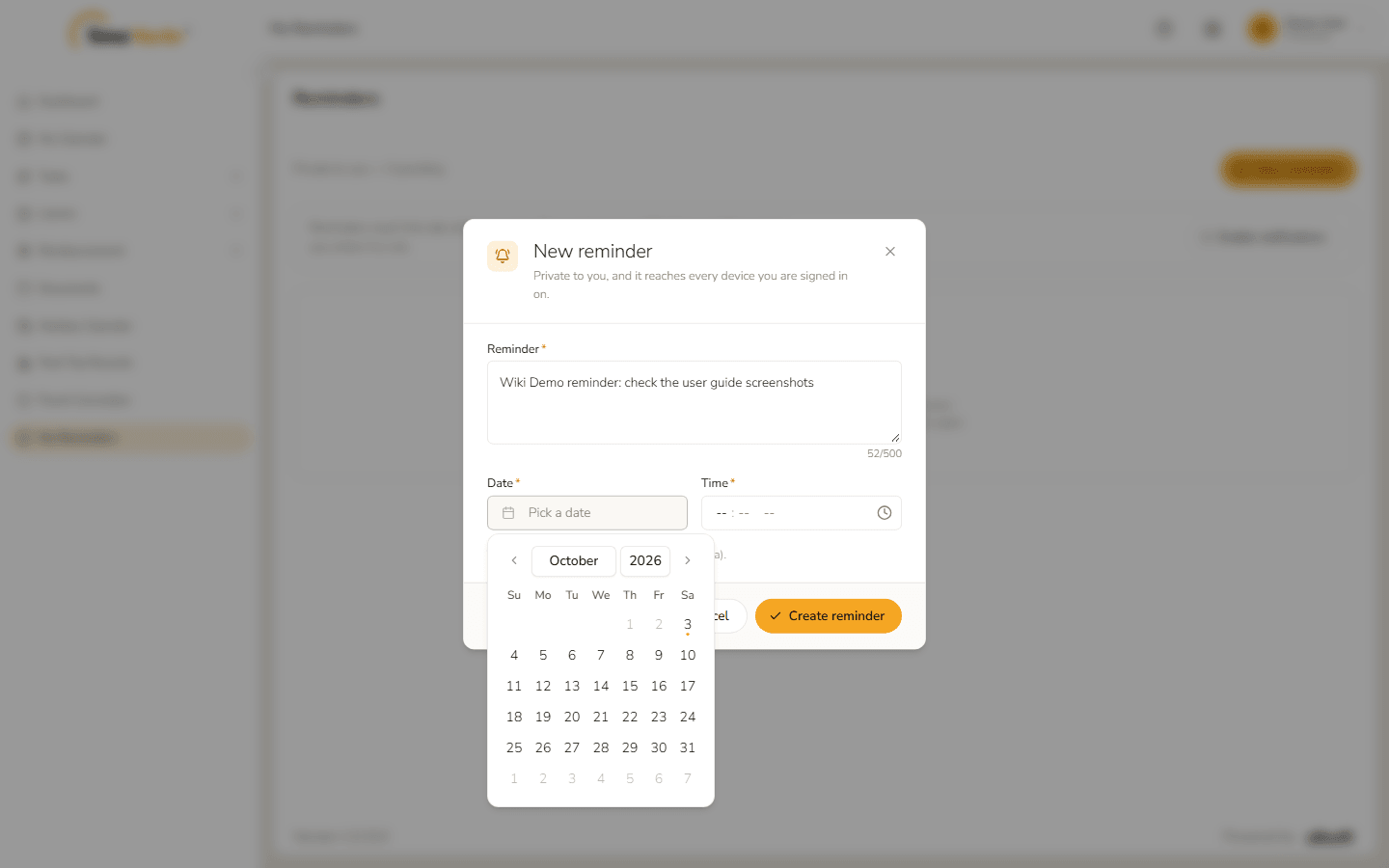 The date picker