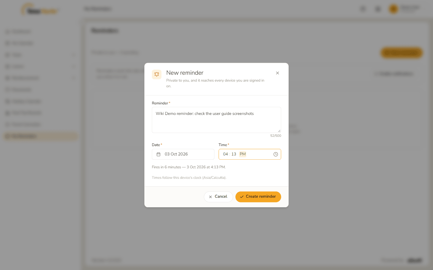 Form filled in
