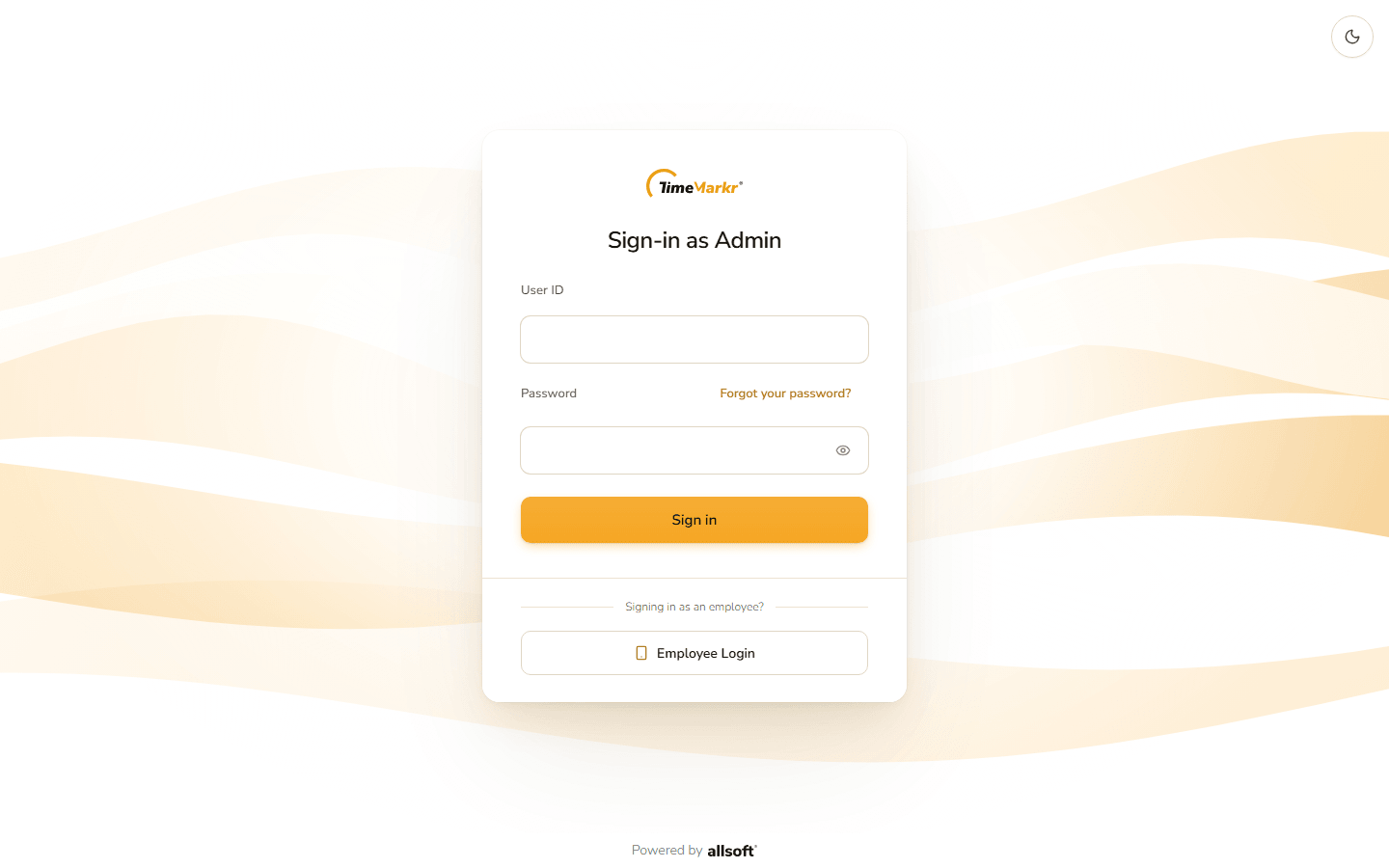 Admin sign-in