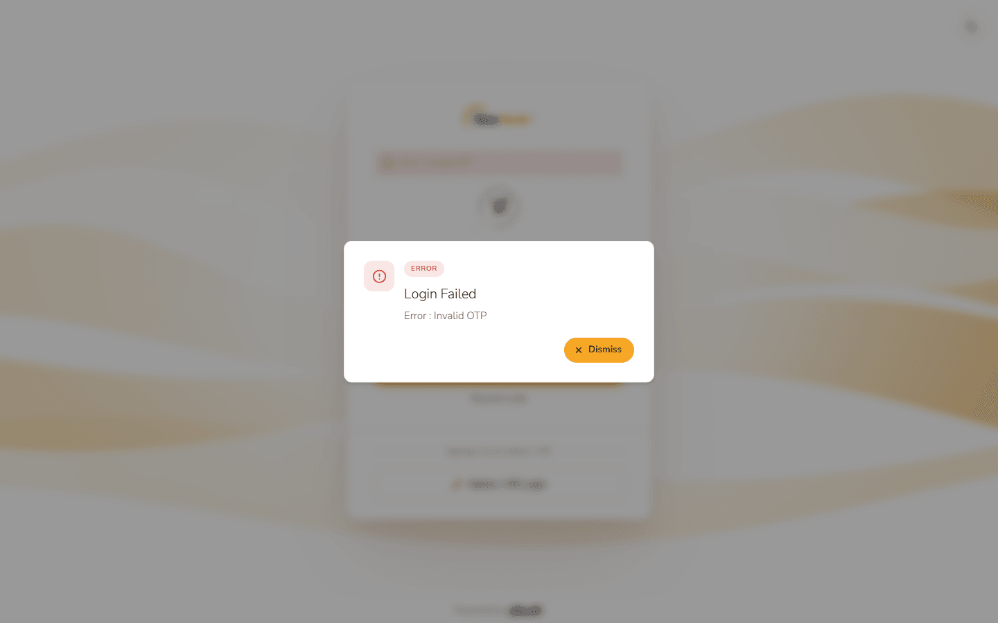 Invalid code